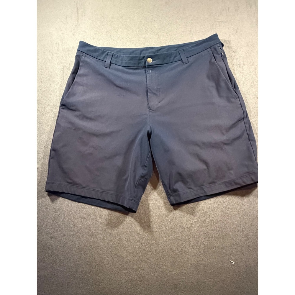 Lululemon Commission Shorts Mens 38 Navy Blue Technical Chino Golf Shorts